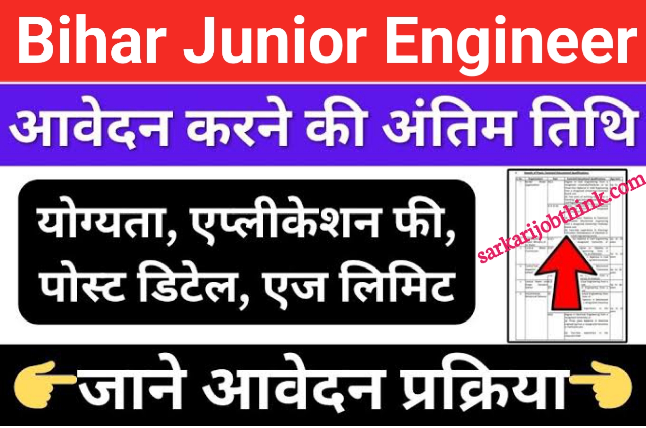 Bihar Junior Engineer Vacancy 2024: बिहार जूनियर इंजिनियर विभाग में 542 पदों पर भर्ती