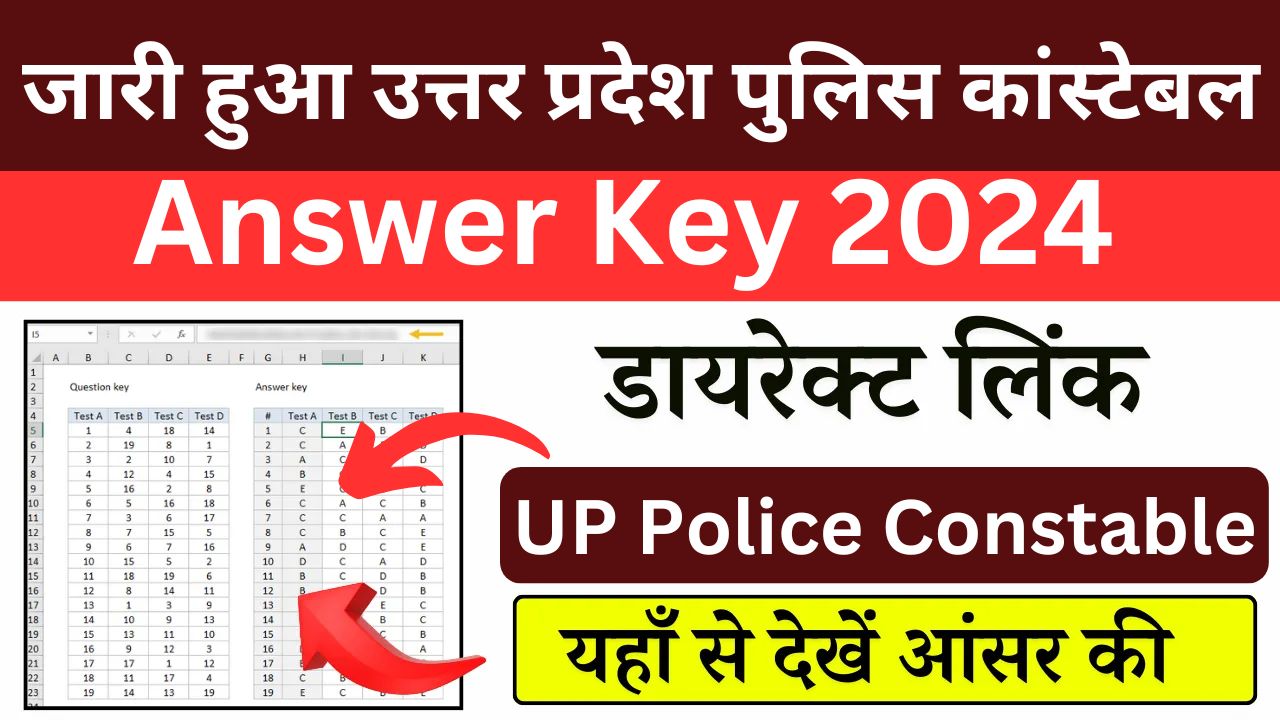 UP Police Constable Answer Key 2024 Out PDF Download यहां से डाउनलोड करें